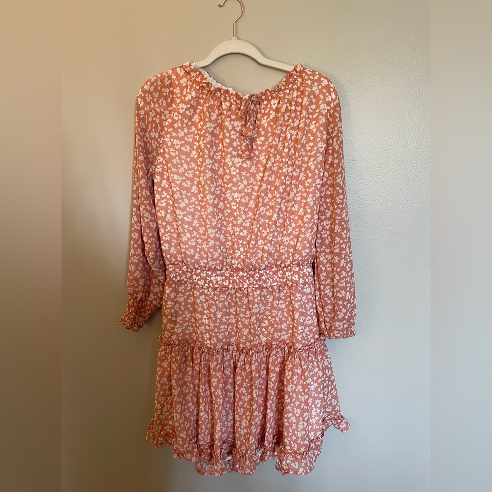 Pink Lily pink & white dress, floral, size XL. Worn once.